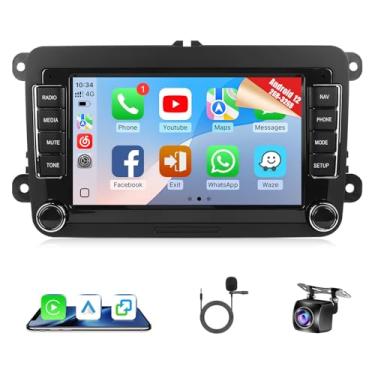 Imagem de Naifay Carro estéreo Android 12 para VW Volkswagen Jetta Passat Beetle Tiguan Touran Caddy Seat Golf, tela sensível ao toque de 17.8 cm para rádio Jetta com CarPlay Android Auto Bluetooth, GPS, WiFi