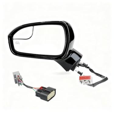 Imagem de Dexepe Conjunto de espelho lateral do motorista atualizado compatível com Ford Fusion Sedan 2013-2022, com aquecimento elétrico, seta, luz de poça, espelho de ponto cego (7 pinos esquerdo preto)