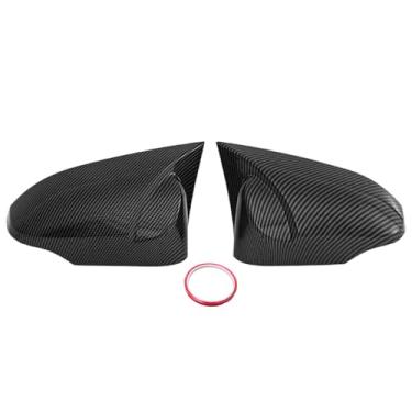 Imagem de YRMST Capa de espelho retrovisor lateral de chifre de boi compatível com Toyota Corolla 2014-2019 Não serve para Corolla 2019 Hatchback Wing Mirror Protect Covers (fibra de carbono)