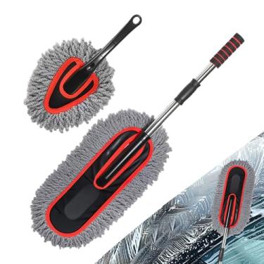 Imagem de Escova de lavagem de carro – Espanador de escova de carro leve, 2x macio extensível, sem arranhões, acessórios automotivos para manutenção de interiores, pó automotivo, detalhes externos domésticos