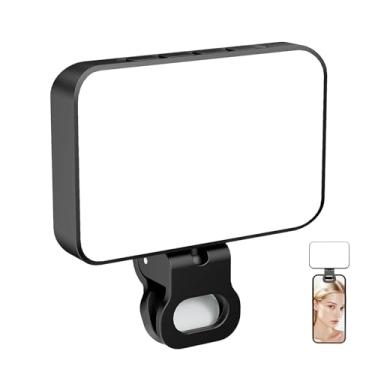 Imagem de Luz de telefone – Lâmpada de clipe de transmissão ao vivo recarregável, luz de selfie portátil para fotografia, gravação de vídeo, maquiagem, vlogging, viagem, casa, estúdio, transmissão ao vivo