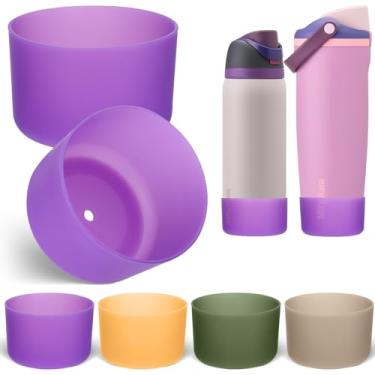 Imagem de Mity rain 2 peças de bota de silicone para garrafa de água Owala 680.4 g 850.5 g 947.2 g 1,134.0 g acessórios, bota translúcida para FreeSip/Twist/Tumbler/Flip, protetor inferior de manga protetora