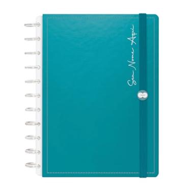 Imagem de Caderno De Disco Iscool Inteligente 140 Folhas Personalizado Solid Metallic Azul Topázio G+