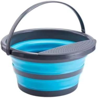 Imagem de Balde dobravel para limpeza e transporte de agua, 5 litros, leve e versatil - Cores sortidas