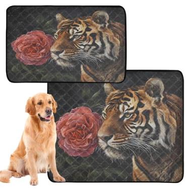 Imagem de CEBUGI Almofadas de xixi laváveis para cães, pacote com 2, almofadas impermeáveis para filhotes de cachorro, antiderrapante, à prova de vazamento, para cama de cercadinho, cama de animal rosa