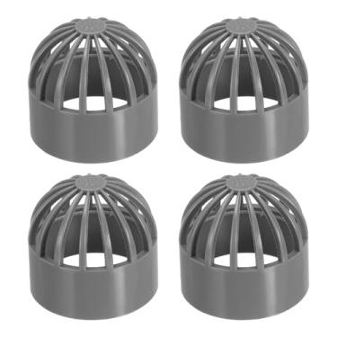 Imagem de PATIKIL Tampa permeável para peixes de 40 mm (40 mm), tampa respirável de PVC com 4 peças, capa de entrada de aquário de proteção de aquário, cinza