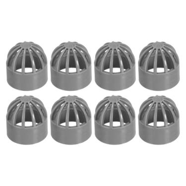 Imagem de PATIKIL Tampa permeável para peixes de 2,5 cm (25 mm), tampa respirável de PVC com 8 peças, capa de entrada de aquário de proteção de aquário, cinza