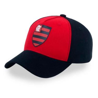 Imagem de Boné Supercap Zico Brasão Frontal Central Licenciado Vermelho Médio-Masculino