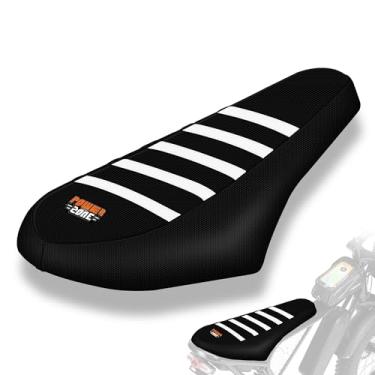 Imagem de sawrain Capa de assento E-Bike compatível com Q20, almofadas de assento de borracha antiderrapantes à prova d'água para bicicleta elétrica (preto-branco)