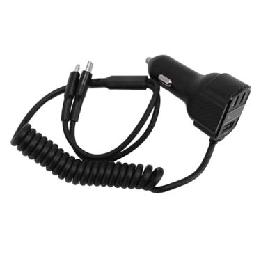 Imagem de Cryfokt Adaptador de Carregador de Carro Carregamento Rápido Micro USB Tipo C 30W ABS Resistente a Arranhões para Automóvel