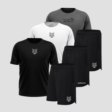 Imagem de Kit 6 Peças Dry 3 Camisetas e 3 Bermudas Alpha Co-Masculino