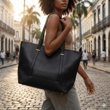 Imagem de Bolsa Feminina Stella Luna Tiracolo Estruturada Preto, Preto, Único