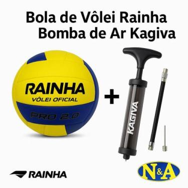 Imagem de Bola de Vôlei Rainha PRO 2.0 Bomba de Ar Kagiva Dupla Ação, Bola de vô