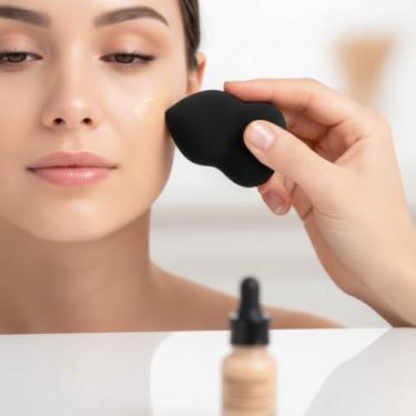 Imagem de Esponja de maquiagem Gourd para corretivo em pó sem látex esponja macia para liquidificador fácil maquiagem preta