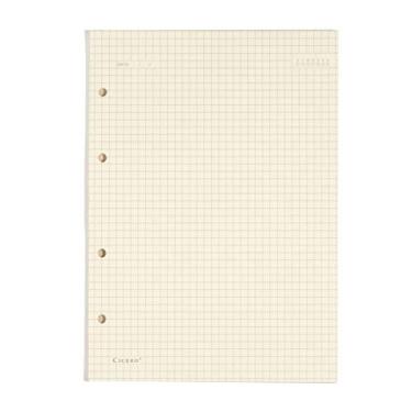 Imagem de Refil Criativo Argolado, Bege, Quadriculado, 40 fls, Papel Pólen 80g/m², Tamanho Grande (17x24)