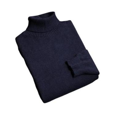 Imagem de Suéter Masculino Slim Fit De Tricô Gola Alta Outono Alta Qualidade Ant