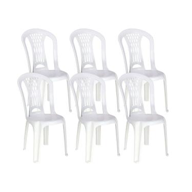 Imagem de Kit 6 Cadeiras de Plastico Sem Braco Laguna Tramontina Basic