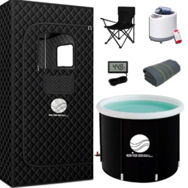 Imagem de Kit Sauna Bisbel a Vapor Portátil Úmida e Banheira de Gelo Recovery Relaxamento Residencial Universal Gerador 220v Com Temporizador Cadeira (220v)