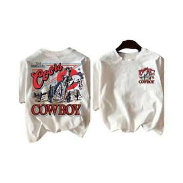 Imagem de Camiseta Masculina Oversized De Algodão Manga Curta Gola Redonda Estam