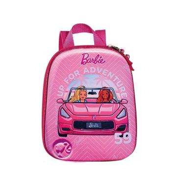 Imagem de Mochila Escolar Infantil Barbie Conversível Rosa Tamanho P