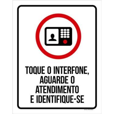 Imagem de Kit 3 Placas Toque Interfone Aguarde Atendimento