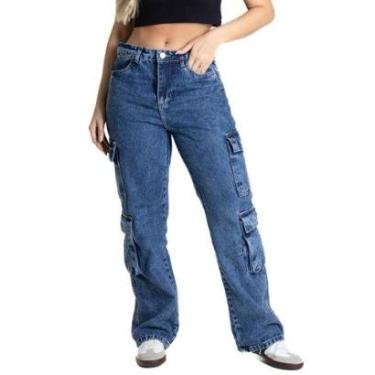 Imagem de Calça Jeans Sawary Reta Petit - 280599 - Azul médio 42-Feminino