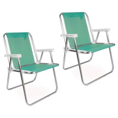 Imagem de Kit 2 Cadeira De Praia Alta Sannet Alumínio Mor Anis