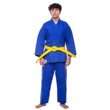 Imagem de Kimono Judô Dragão Bronze Azul Adulto, A0