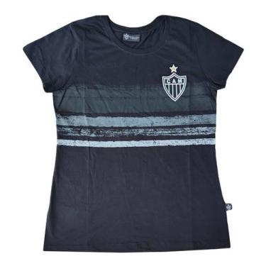 Imagem de Camiseta Feminina Atlético Mineiro Baby Look Preta Licenciada Surf Cen