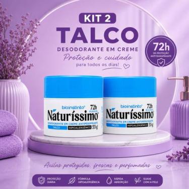 Imagem de Kit 2 Naturíssimo Bio Instinto Desodorante Creme Talco 72h Proteção 55
