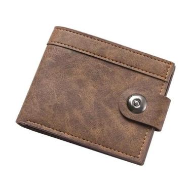 Imagem de CARTEIRA MASCULINA ELEGANTE COURO PU PORTA CARTÕES E MOEDAS Cor:Marrom