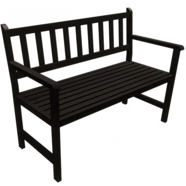 Imagem de Banco de Jardim 2 Lugares com Encosto Madeira Maciça MaderSilva Preto