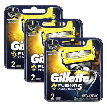 Imagem de Kits com 6 Cargas Gillette Aparelho de Barbear Fusion Proshield