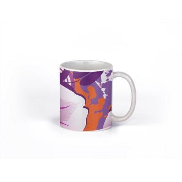 Imagem de Caneca ECF Flores Roxas Branca Porcelana 325ml