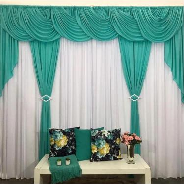 Imagem de Cortina Sedução para Varão em Malha 4,00m x 2,60m Sala Quarto - Verde