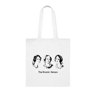 Imagem de Bolsa tiracolo Bronte Sister (Irmã Bronte, Irmã Irmã), Presente para irmã , Presente para irmã, Bolsa de ombro irmã, Bolsas reutilizáveis para irmã e irmão s, Branco