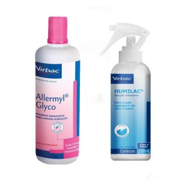 Imagem de Kit Shampoo Allermyl Glyco 500 Ml + Humilac Spray Virbac 250 Ml