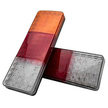 Imagem de Barra de luz traseira de caminhão com 75 LEDs à prova d'água com freio de seta para corrida reversa para caminhões, barcos, trailers, campistas, UTV UTE Vans (2 peças)