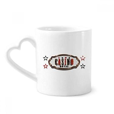 Imagem de Caneca com estampa de placa de cassino preta e vermelha caneca de café cerâmica copo de coração de vidro