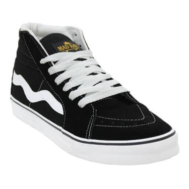 Tênis Mad Rats Skate Hi Top Cano Alto Black Branco em Promoção na Americanas