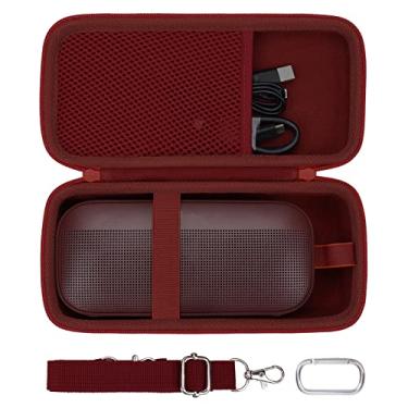 Imagem de co2CREA Capa de viagem rígida de substituição para alto-falante portátil Bose SoundLink Flex 2ª geração/Bose SoundLink Flex Bluetooth (capa vermelha carmim)