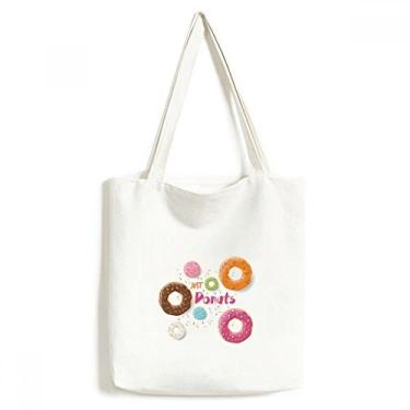Imagem de Doughnut Sobremesa doce padrão de comida doce sacola sacola de compras bolsa casual bolsa de mão