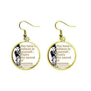 Imagem de Chaplin Believes Actors Art Deco, presente moderno brinco pendurado dourado joia feminina
