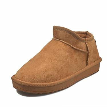Imagem de Botas de inverno Sweet Low Heel para viagem e neve e sapatos de veludo, botas femininas de caminhada resistentes à água para mulheres, sapatos de caminhada com bico redondo, tênis