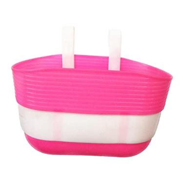 Imagem de Dynwave Cesta de bicicleta infantil Cesta de bicicleta infantil Portátil Diversos Container Panniers Transportador removível Guiador Cesta para ao, ROSA