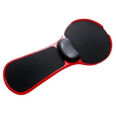 Imagem de menolana Apoio de braço ergonômico para computador, descanso de pulso para mesa e cadeira, almofada para jogos, acessórios elegantes, duráveis e de dupla, Vermelho