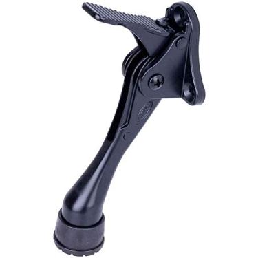 Imagem de CG PLUS Batente de porta, semiautomático de um toque - Rolha de porta de metal de 10 cm, com ponta de borracha antiderrapante para pisos de madeira, concreto, azulejo e carpete - preto 1 pacote