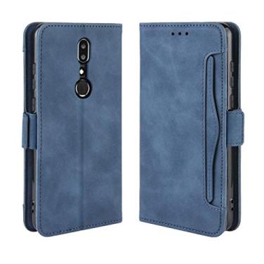 Imagem de Capa com compartimento para cartão para Sharp Aquos V, capa flip de couro para Sharp Aquos V, capa magnética retrô para celular, capa carteira de telefone com compartimentos para cartões