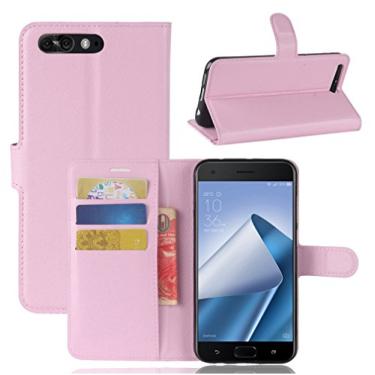 Imagem de ASUS Zenfone 4 Pro/ZS551KL, capa carteira flip de couro PU premium com compartimento para cartão, suporte e fecho magnético [capa interior à prova de choque de TPU] Compatível com ASUS Zenfone 4