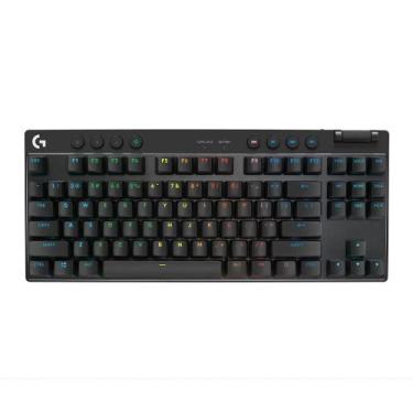 Imagem de Teclado Gamer Sem Fio Logitech G Pro X com design TKL, Layout US, RGB 